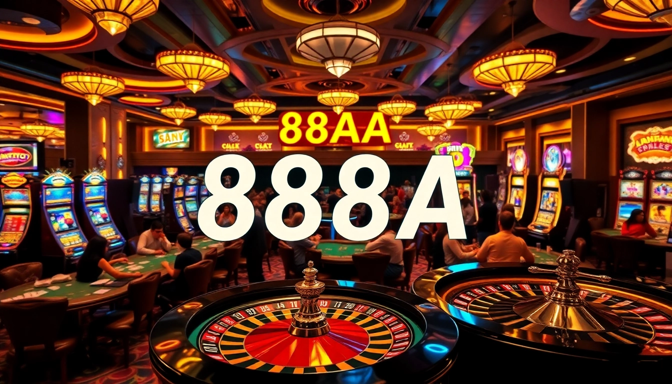 Feel the excitement at the casino with 88AA themed games, colorful slot machines, and enthusiastic players betting big!